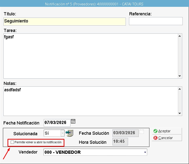 Reabrir notificación Reabrir notificación