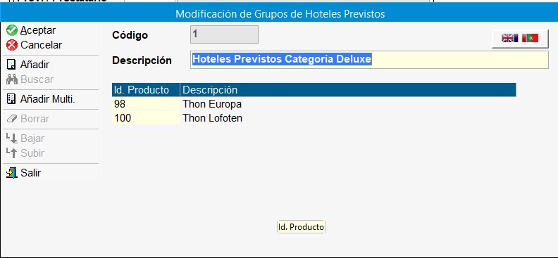 Añadir hoteles previstos