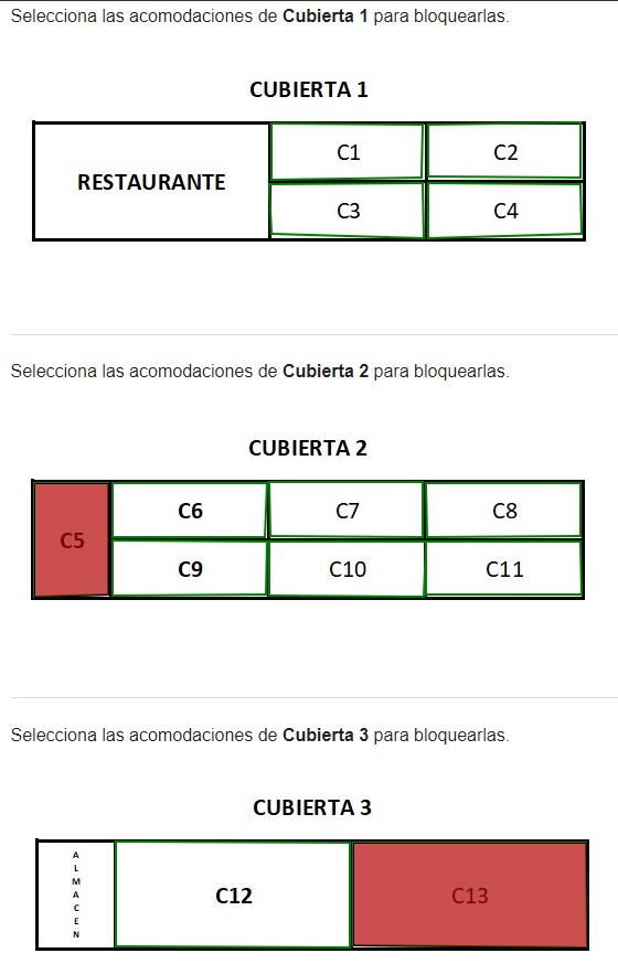 Seleccionar cabinas NO Venta